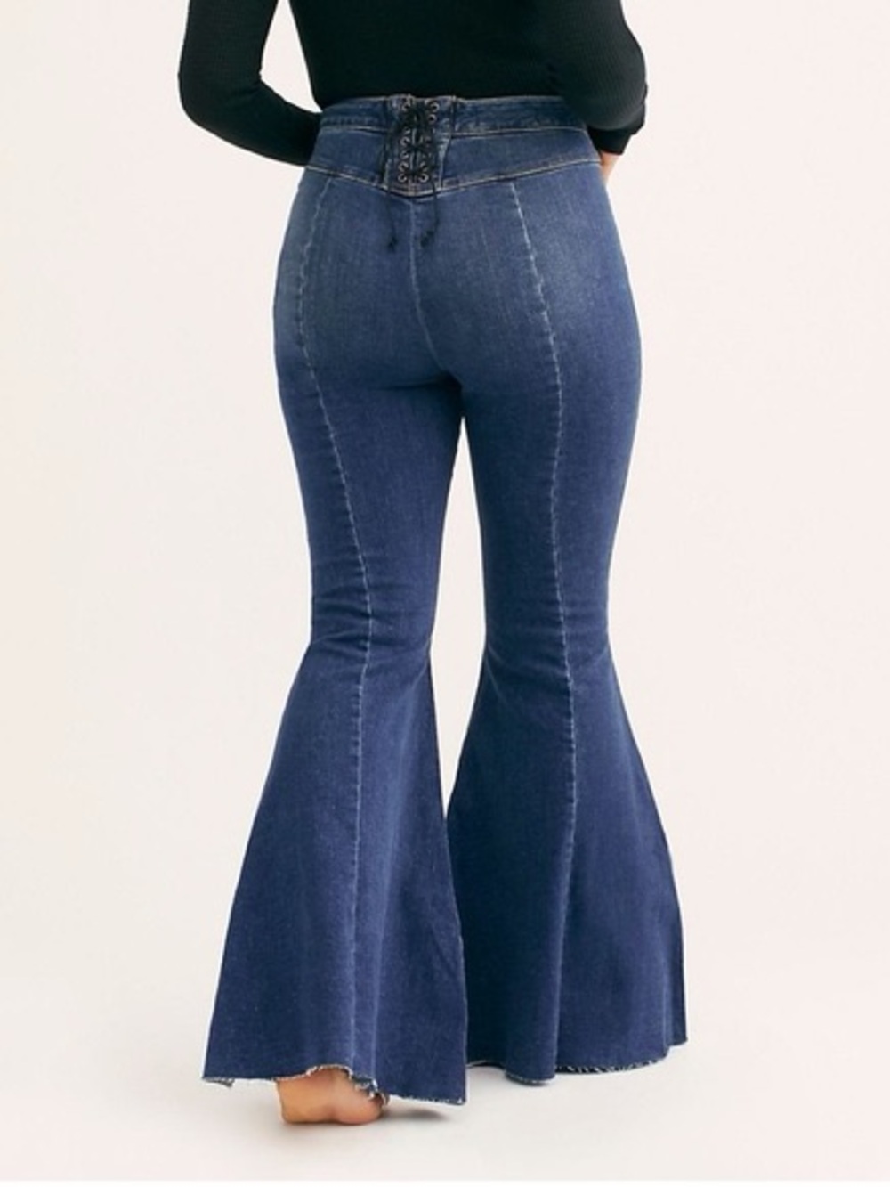 Free People we the free curvy lace-up flare jeans sz 30
